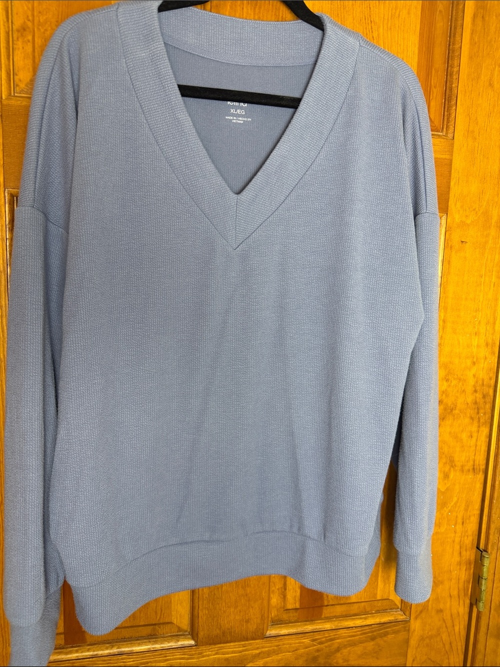 Felina Grayish Blue V-Neck Knit Top Women's XL